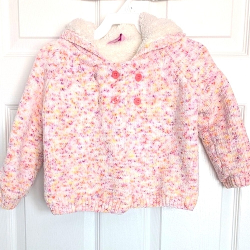 Comfy Cozy Baby (18-24Months) Hooded Button-Close Lined Sweater/Jacket